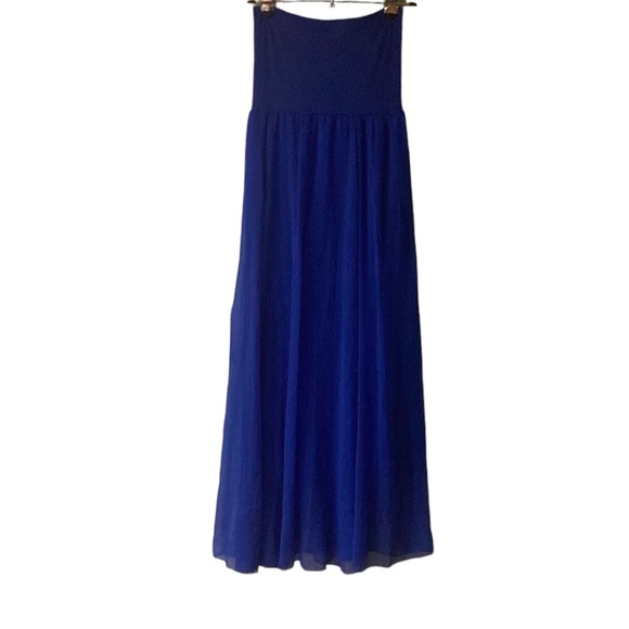 Max & Mia Royal Blue Sheer Maxi Skirt With Knit Lining, Size XS - Picture 1 of 7
